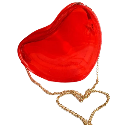 Clear Red Heart Purse