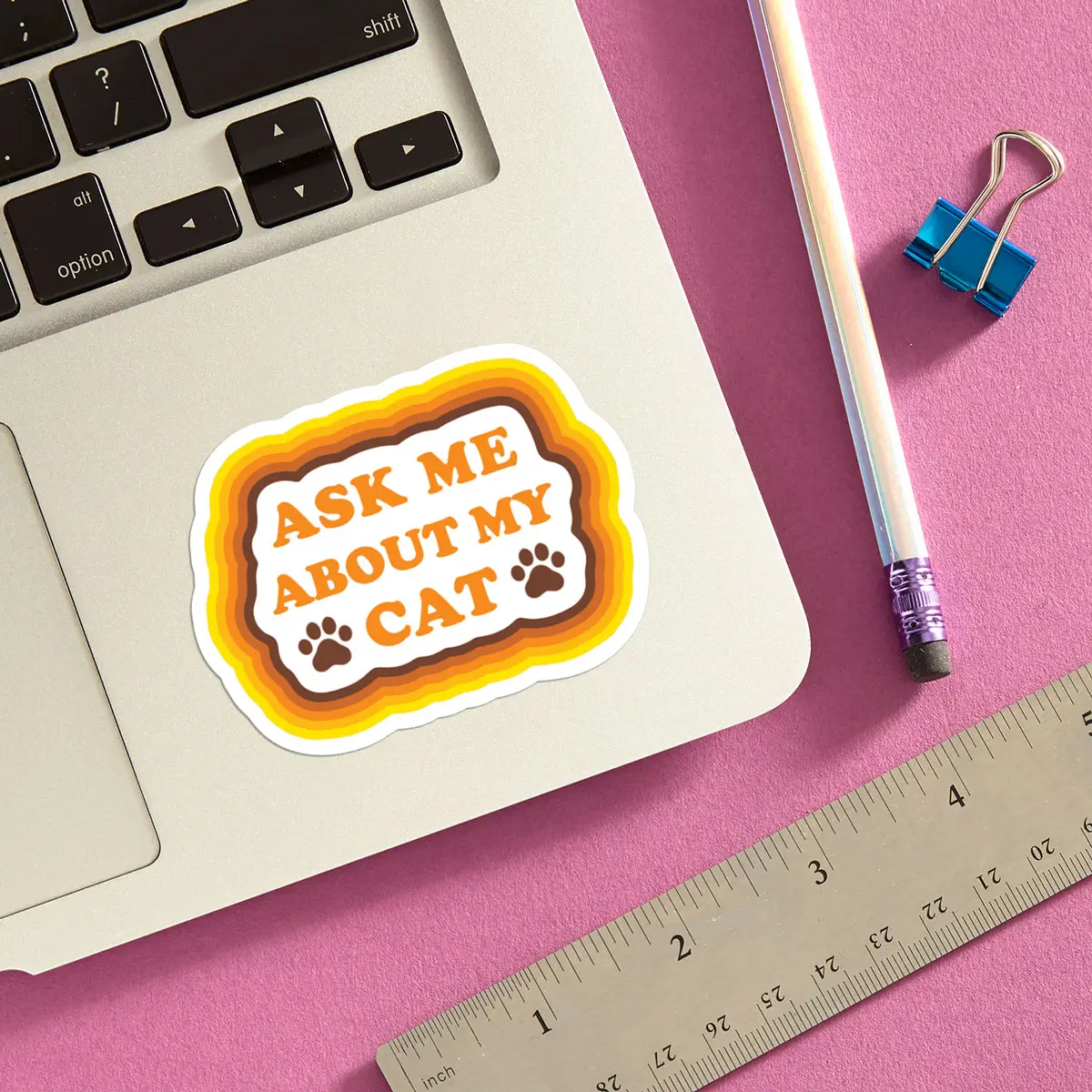 Ask Me About My Cat Sticker