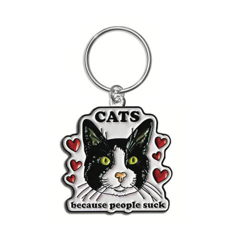 Cats Because People Suck Keychain