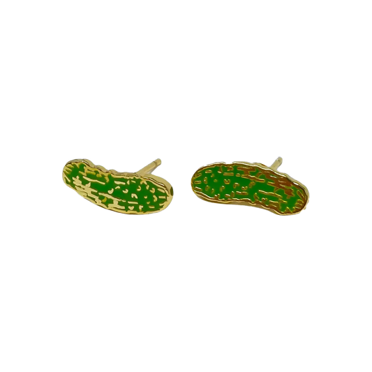 Pickle Enamel Post Earrings