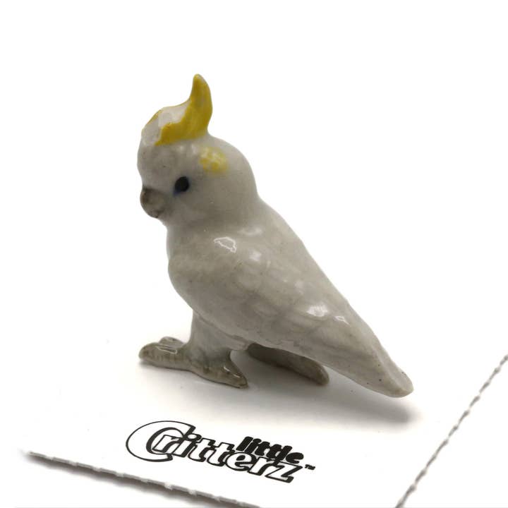 "Captain" Sulfur-Crested Cockatoo Porcelain Miniature