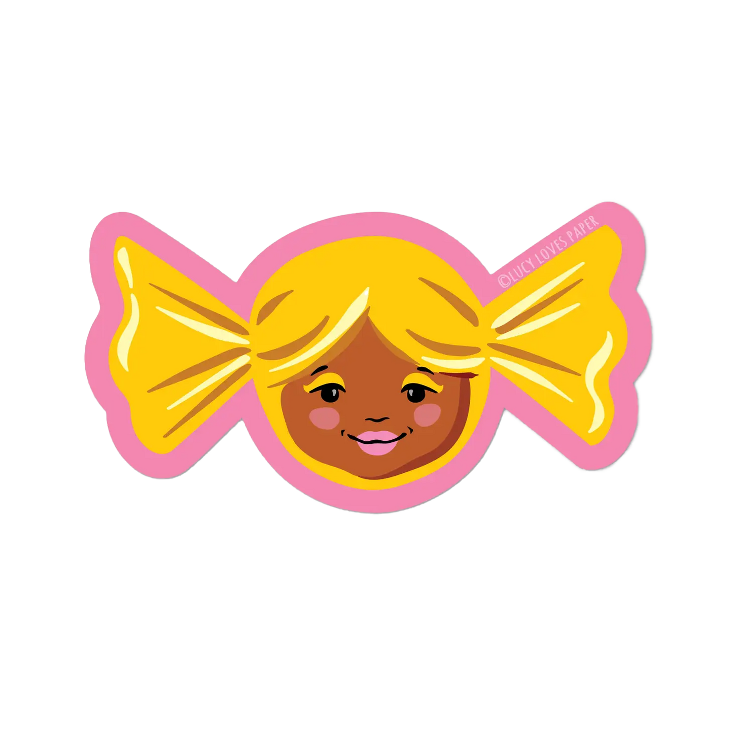 Yellow Candy Girl Sticker