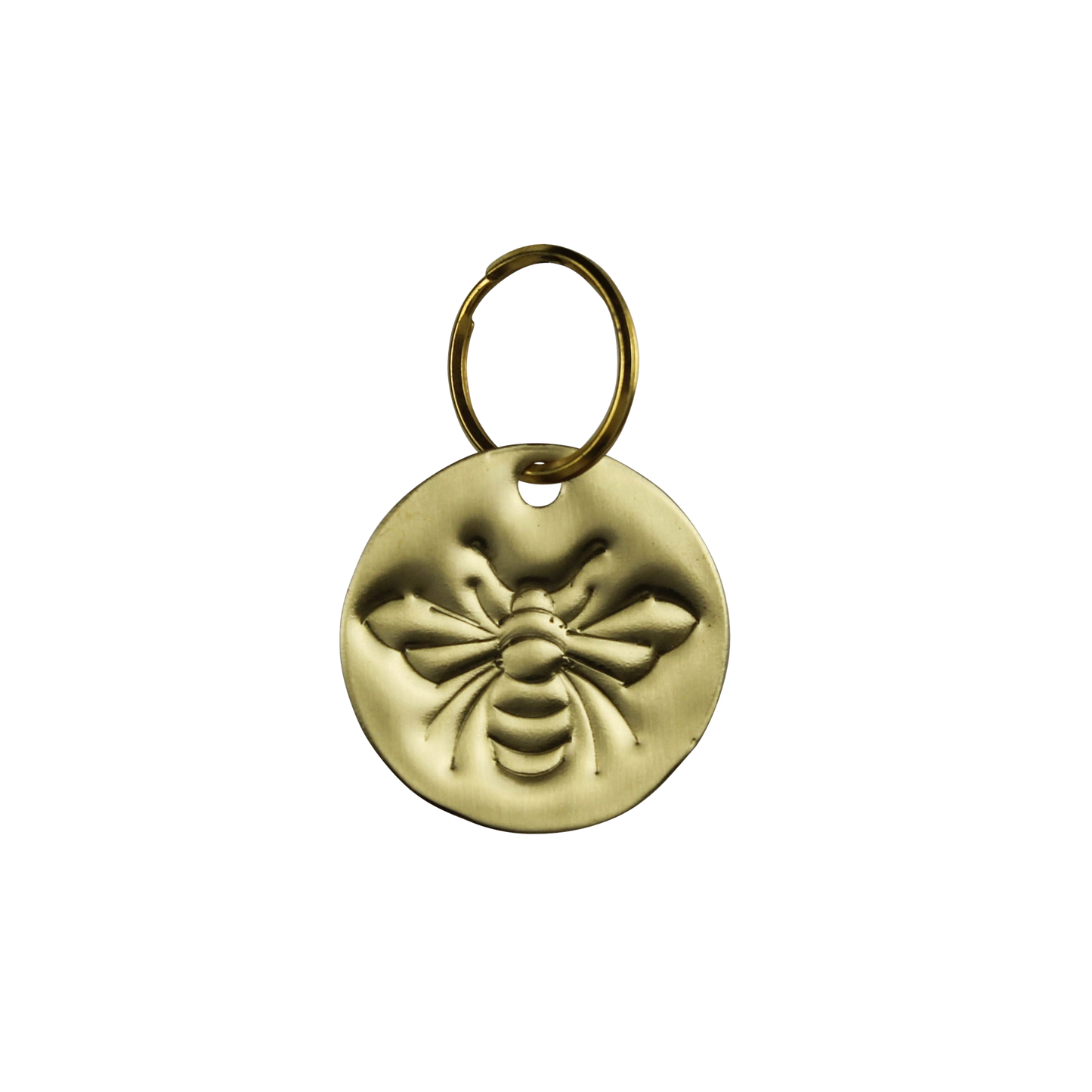 Bee Pressed Brass Keychain