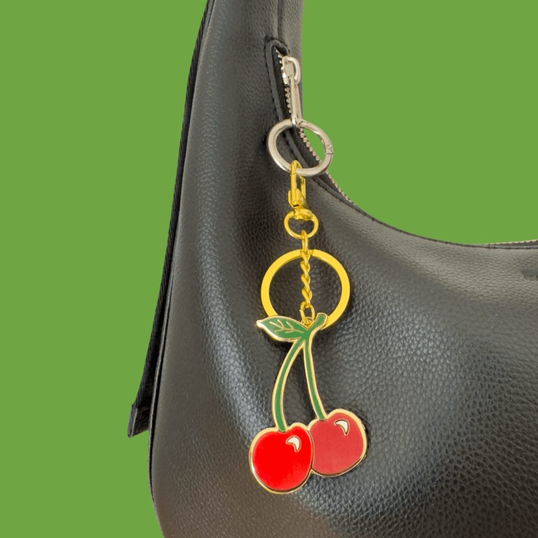 Cherry Enamel Keychain