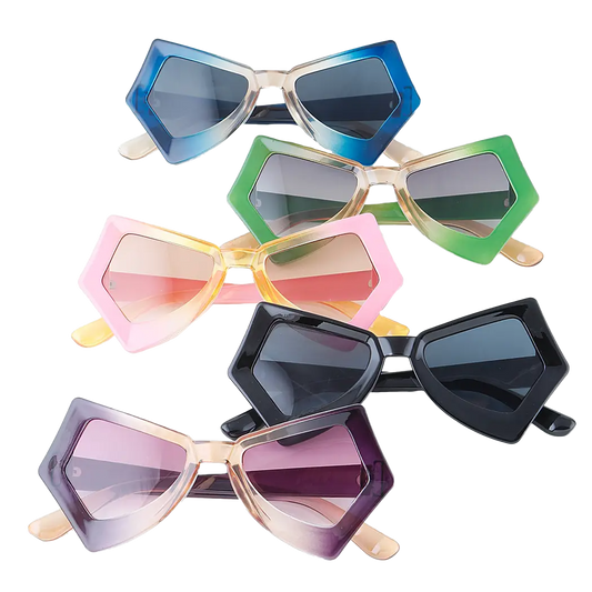 Multi Watercolor Sharp Sunglasses