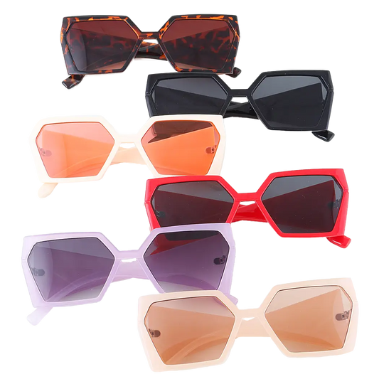 Bright Sharp Geometric Tinted Sunglasses