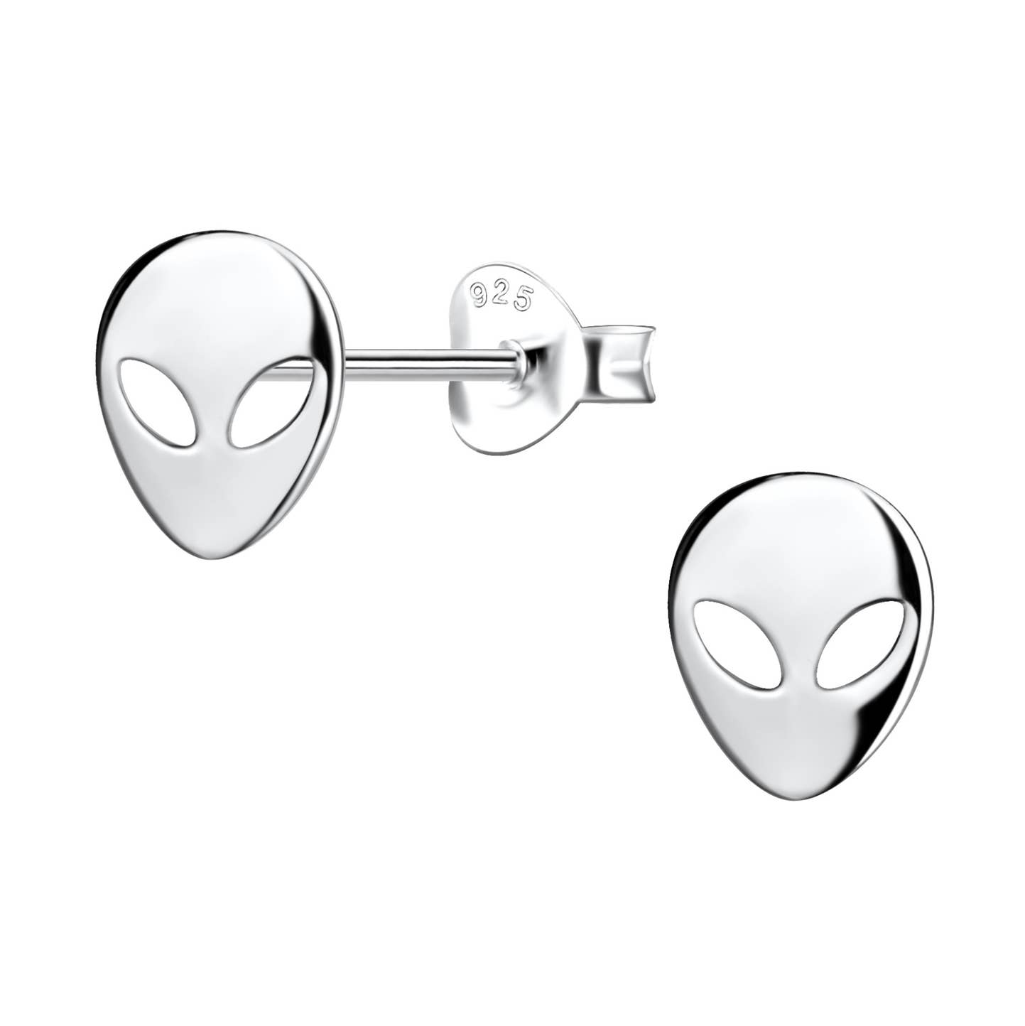 Alien Sterling Silver Post Earrings