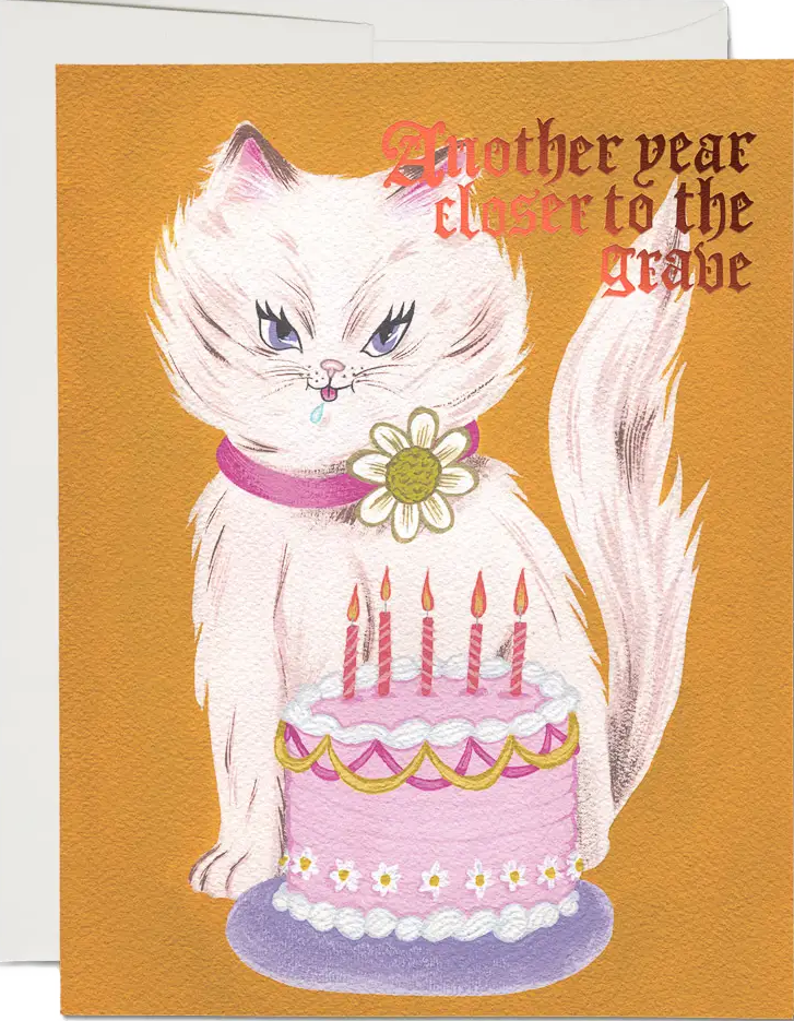 Kitty and Cake Birthday Card