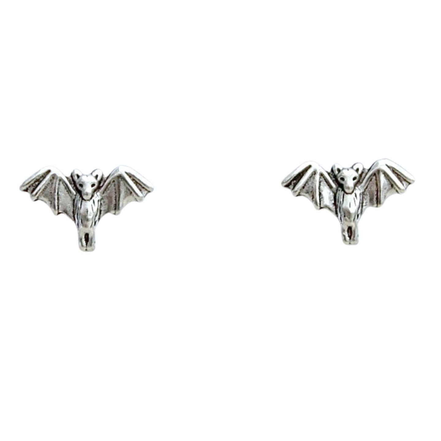 Bat Sterling Silver Post Earrings