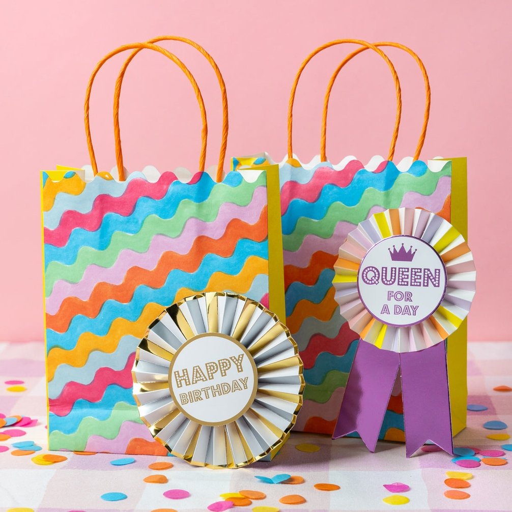 Wavy Multi Colored Paper Gift Bag