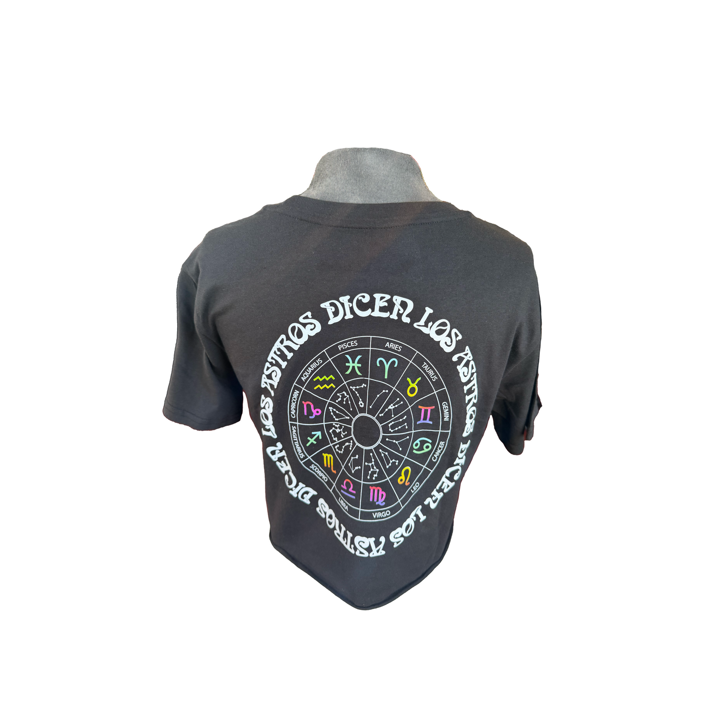 Walter Mercado Women's Black Zodiac Cropped T-Shirt