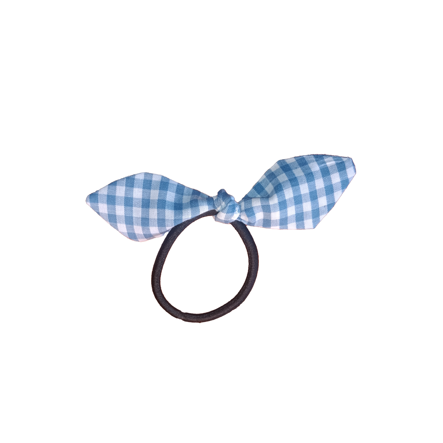 Blue Gingham Bow Hair Tie