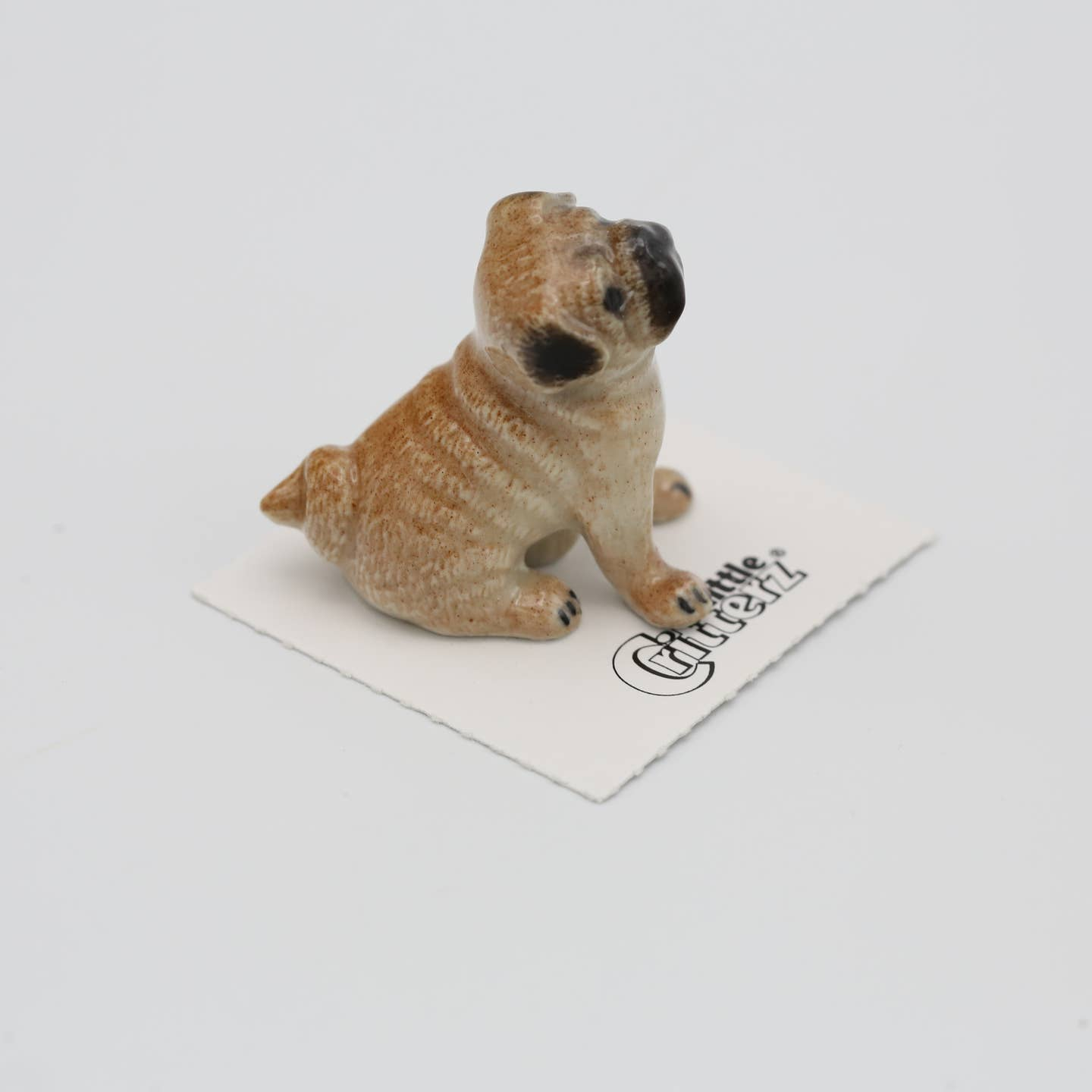 "Button" Pug Porcelain Miniature