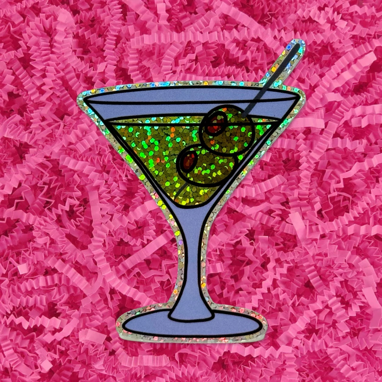 Glitter Martini Sticker