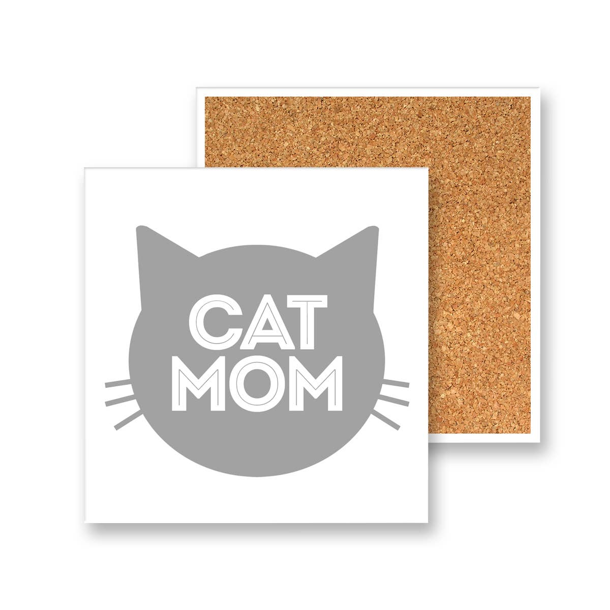 Cat Mom Ceramic Coaster