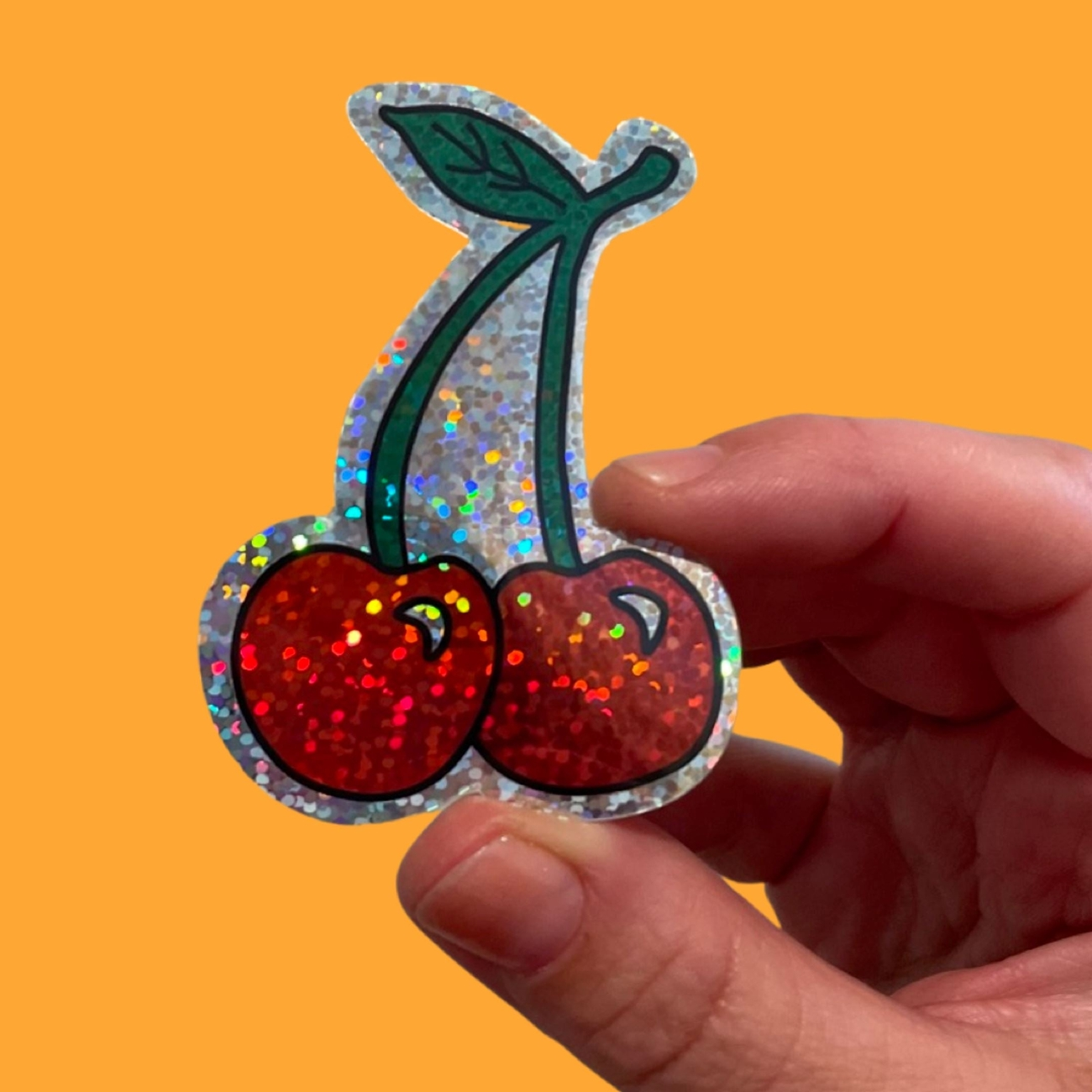 Glitter Cherries Sticker