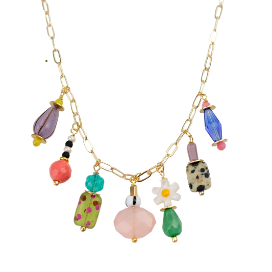 Dainty Colorful Charm Beaded Necklace
