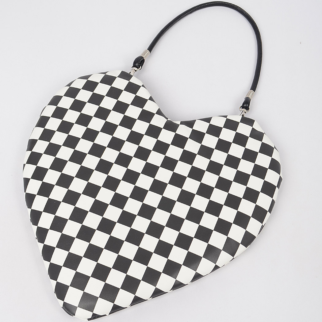 Checkered Heart Crossbody Bag