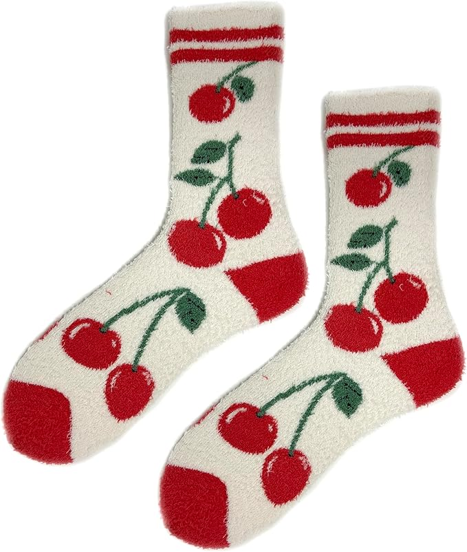 Cherry Love Fuzzy - Women's Socks