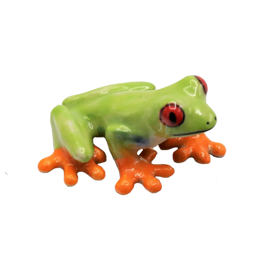 "Clinger" Red-Eyed Frog Porcelain Miniature
