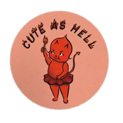 Cute As Hell Kewpie Devil Sticker