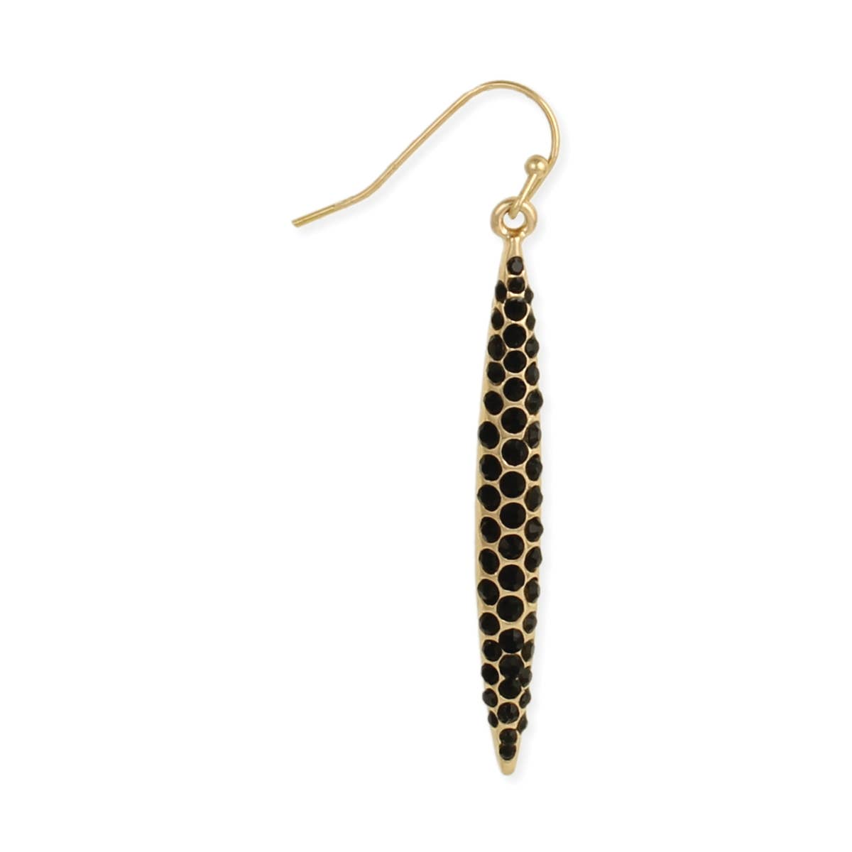 Gold & Black Crystal Dagger Earring