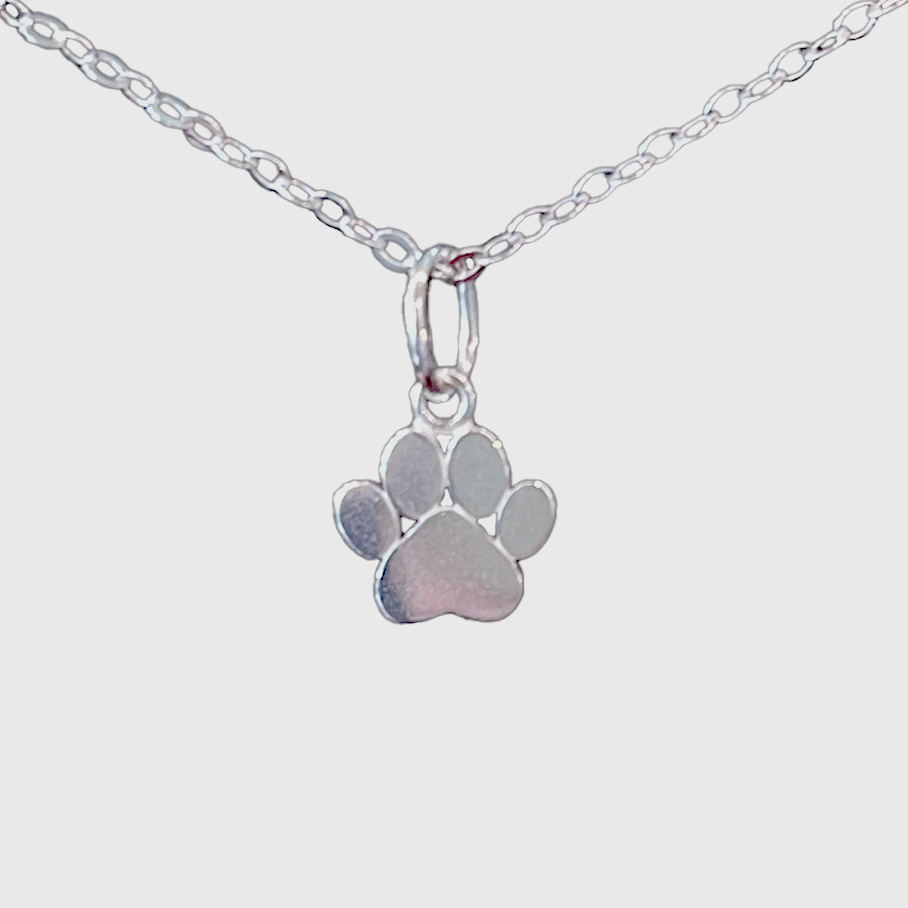 Sterling Silver Paw Necklace
