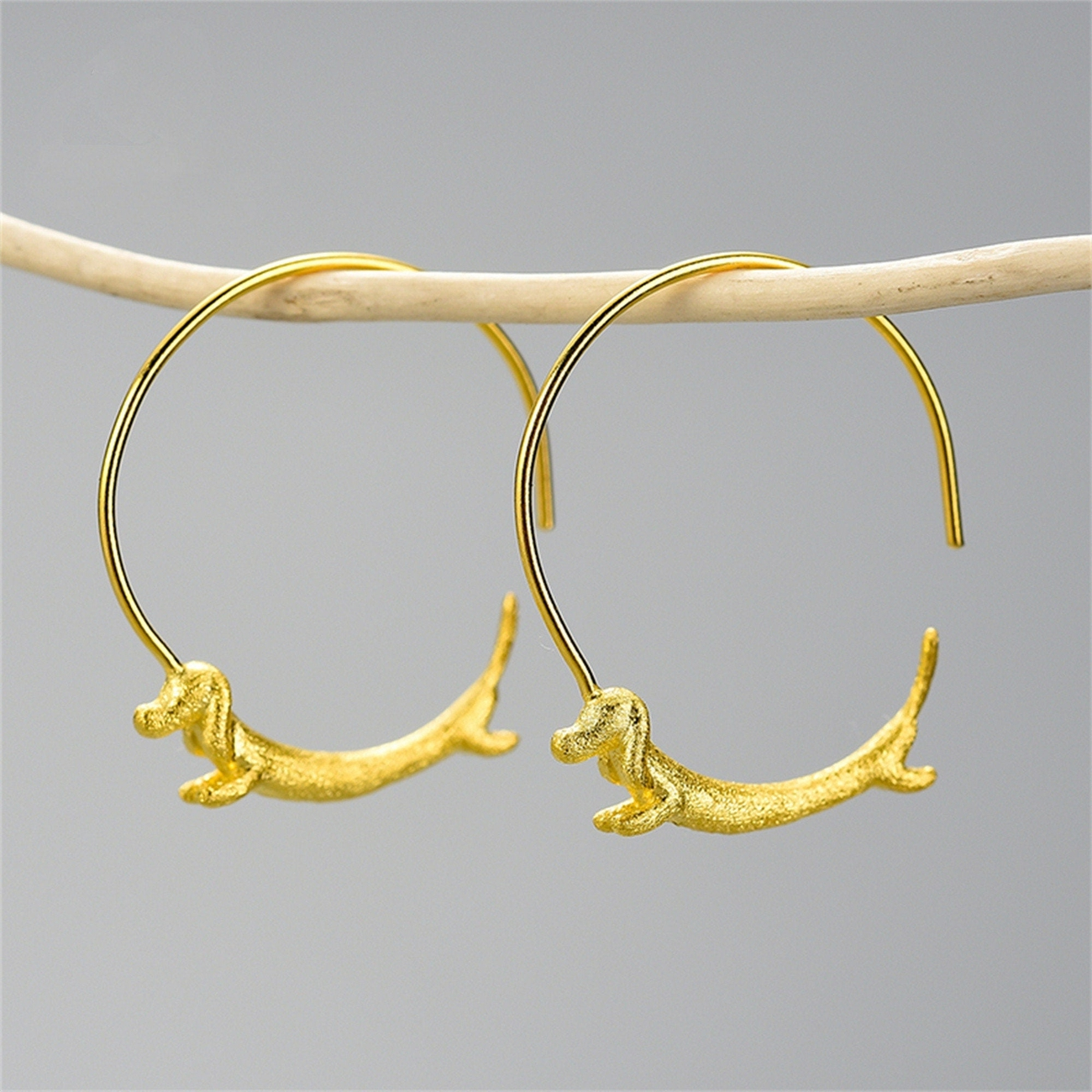 Dachshund Dog Statement Hoop Earrings