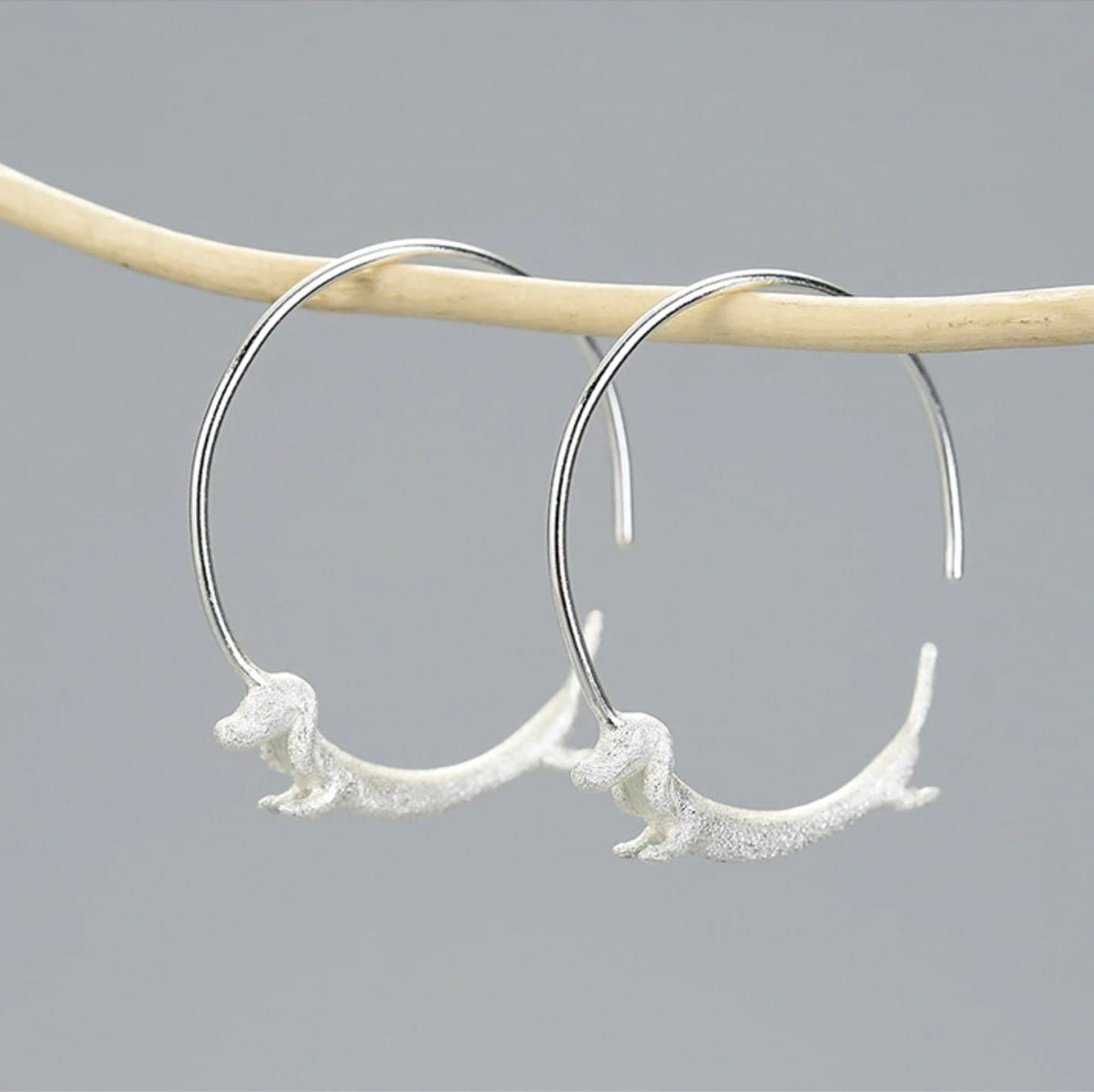 Dachshund Dog Statement Hoop Earrings