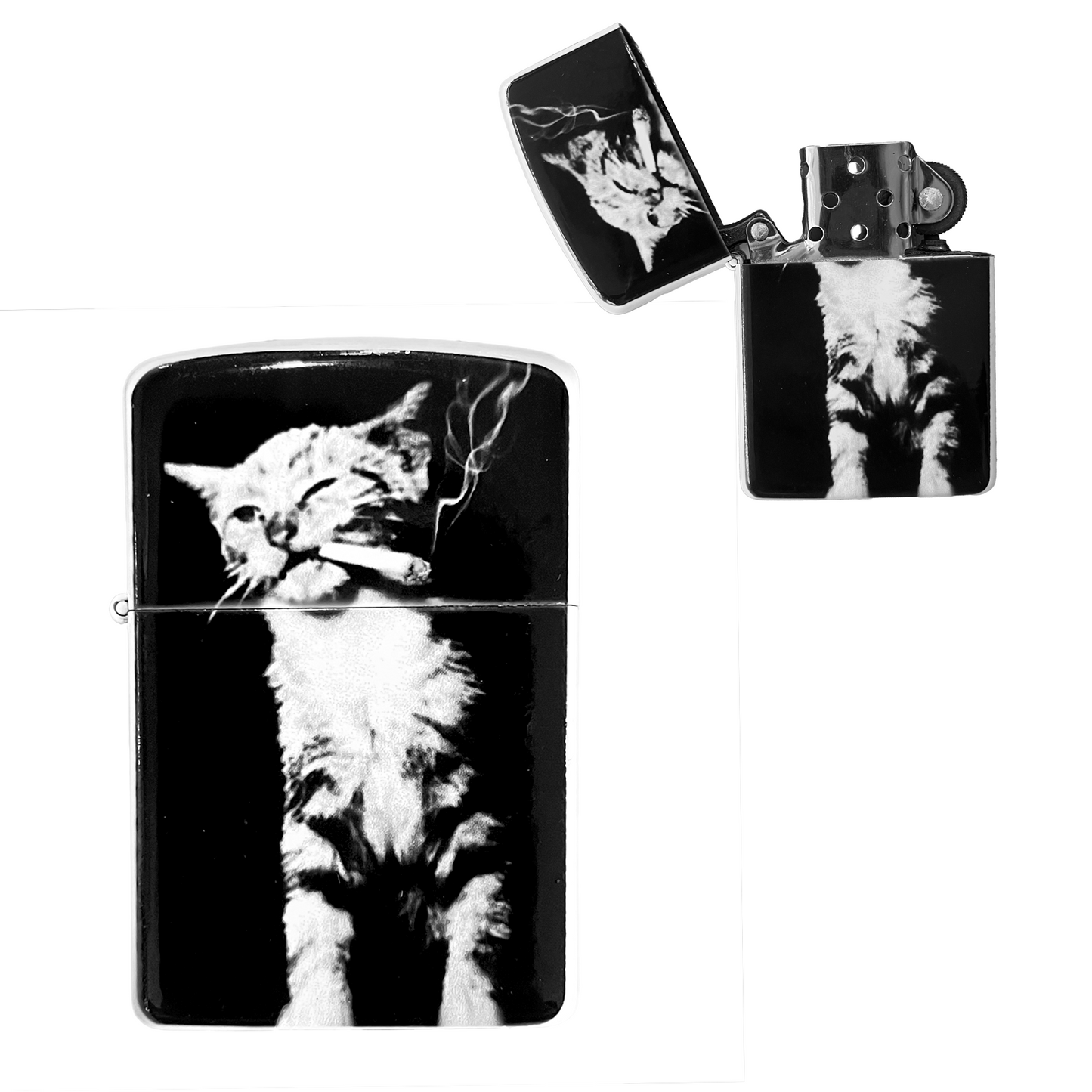 Smoking Kitty Flip Lighter