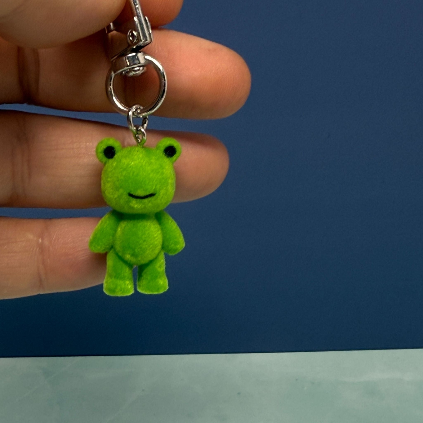 Flocked Frog Keychain