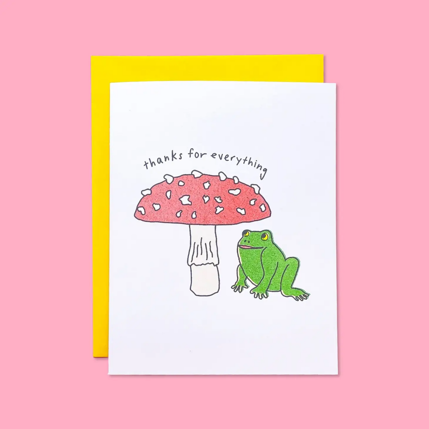 Frog and Mushroom Thank You Card