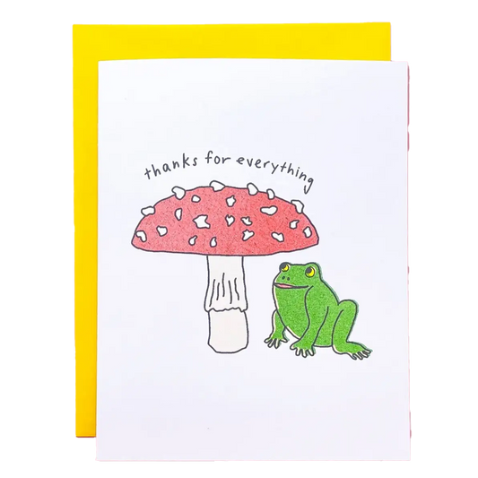 Frog and Mushroom Thank You Card