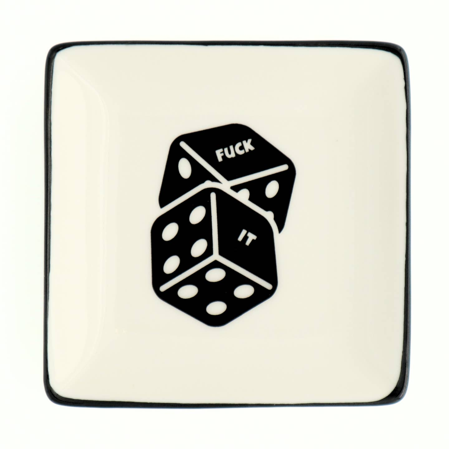Fuck It Dice Square Trinket Tray