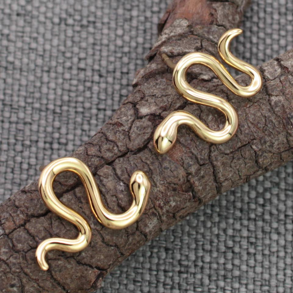 Slithering Serpent Snake Post Earrings