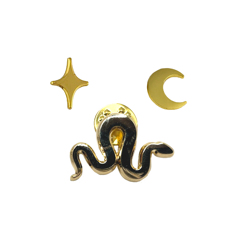 Moonlit Snake Pin Set