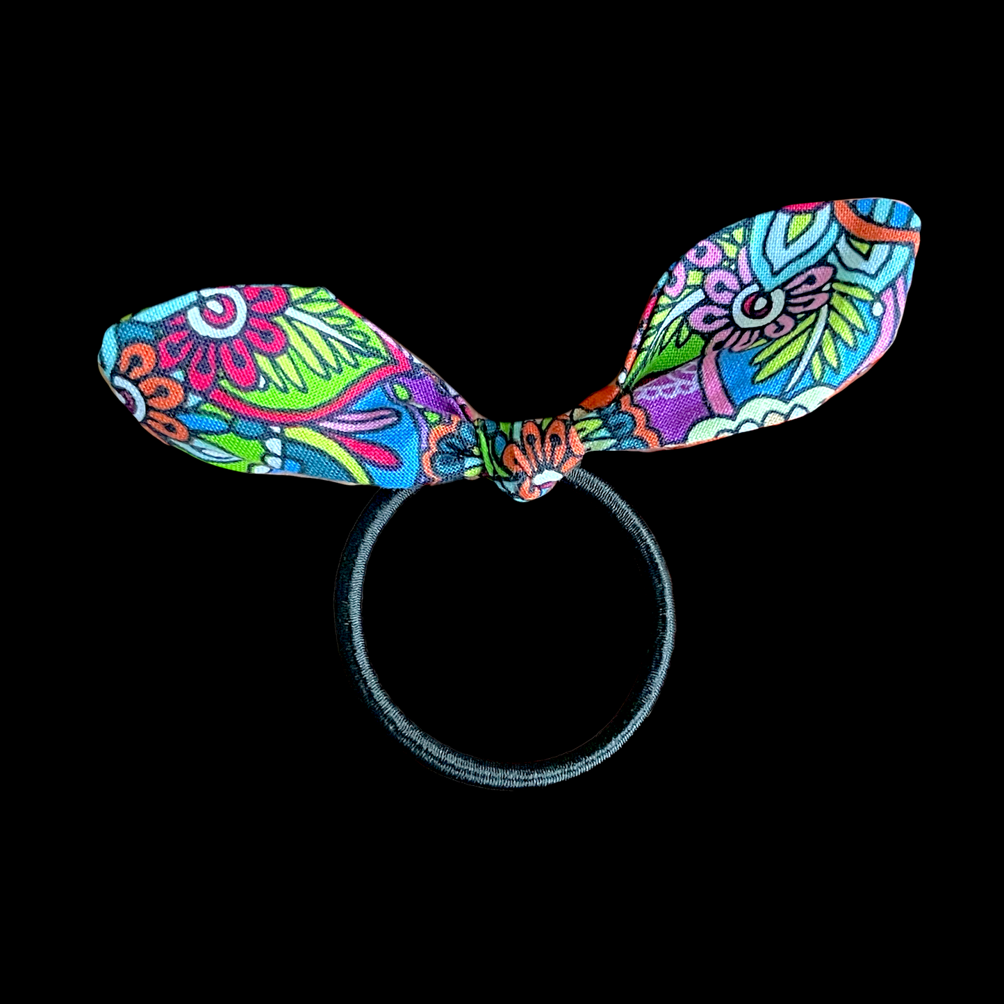 Groovy Florals Handmade Bow Hair Tie