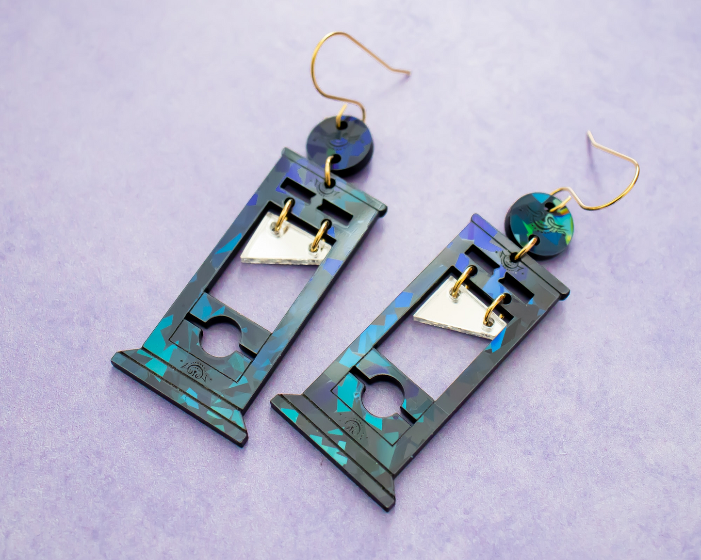 Guillotine Acrylic Dangle Earrings