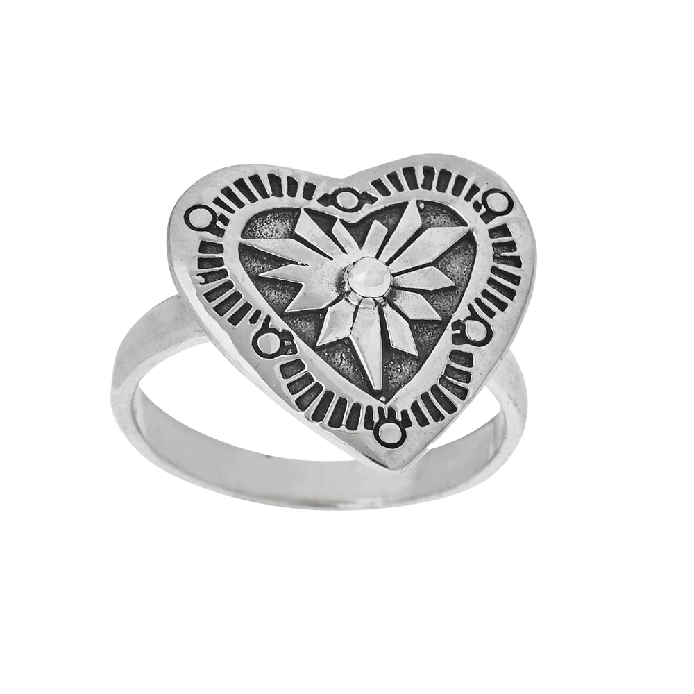 Large Sterling Silver Heart Ring