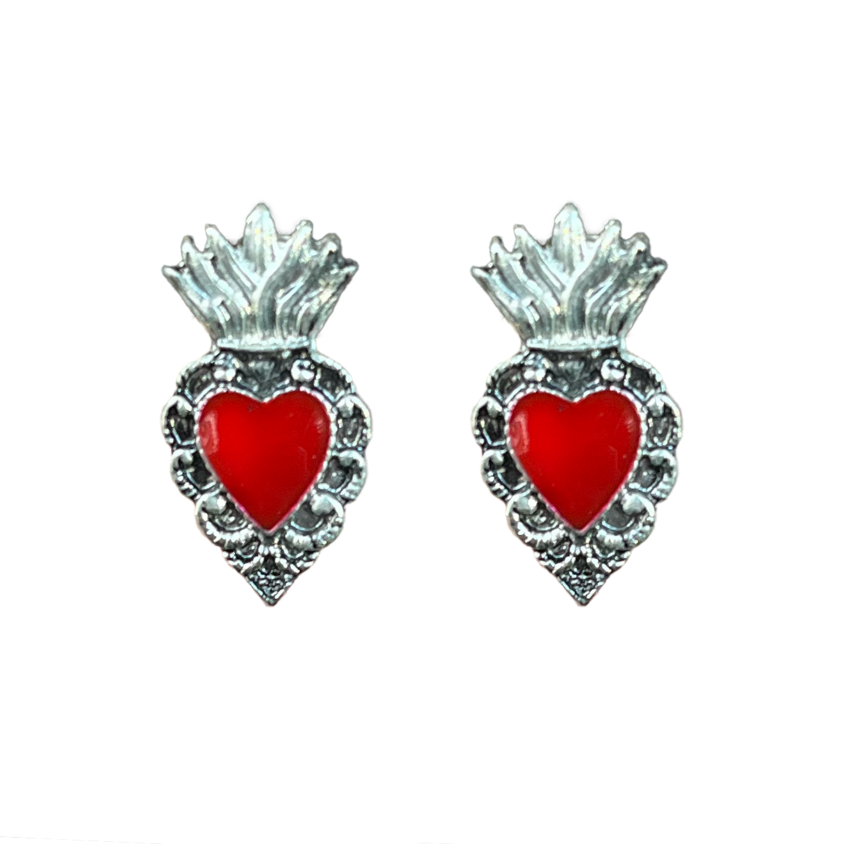 Mini Sacred Heart Post Earrings