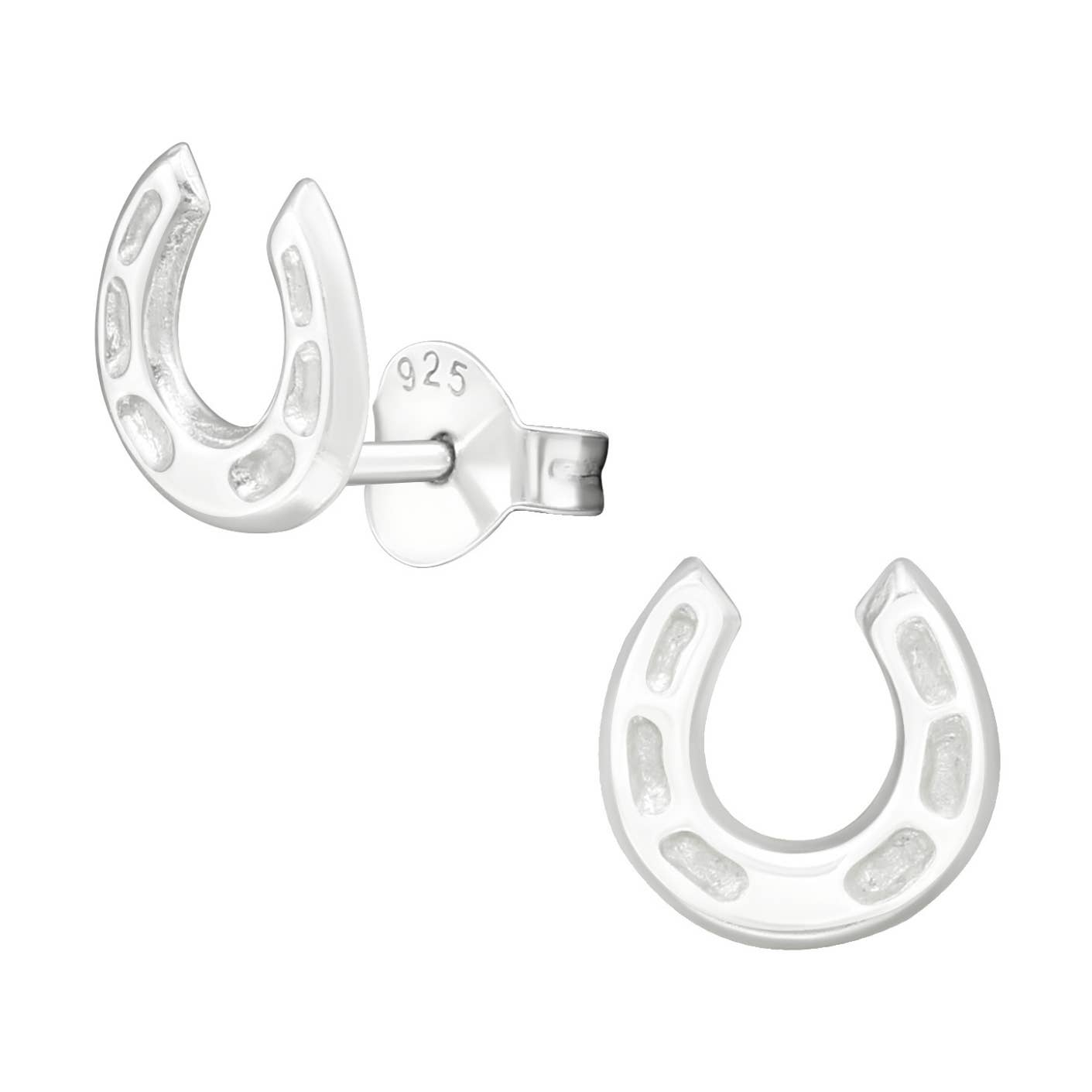 Horseshoe Sterling Silver Post Earrings