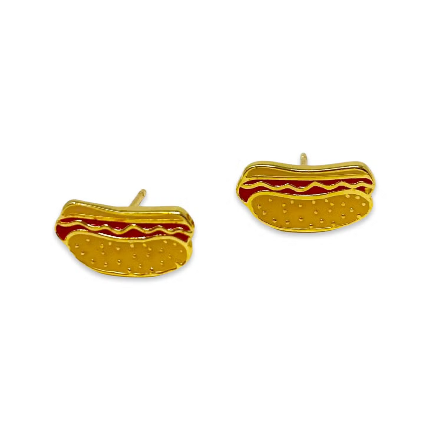 Hot Dog Enamel Post Earrings