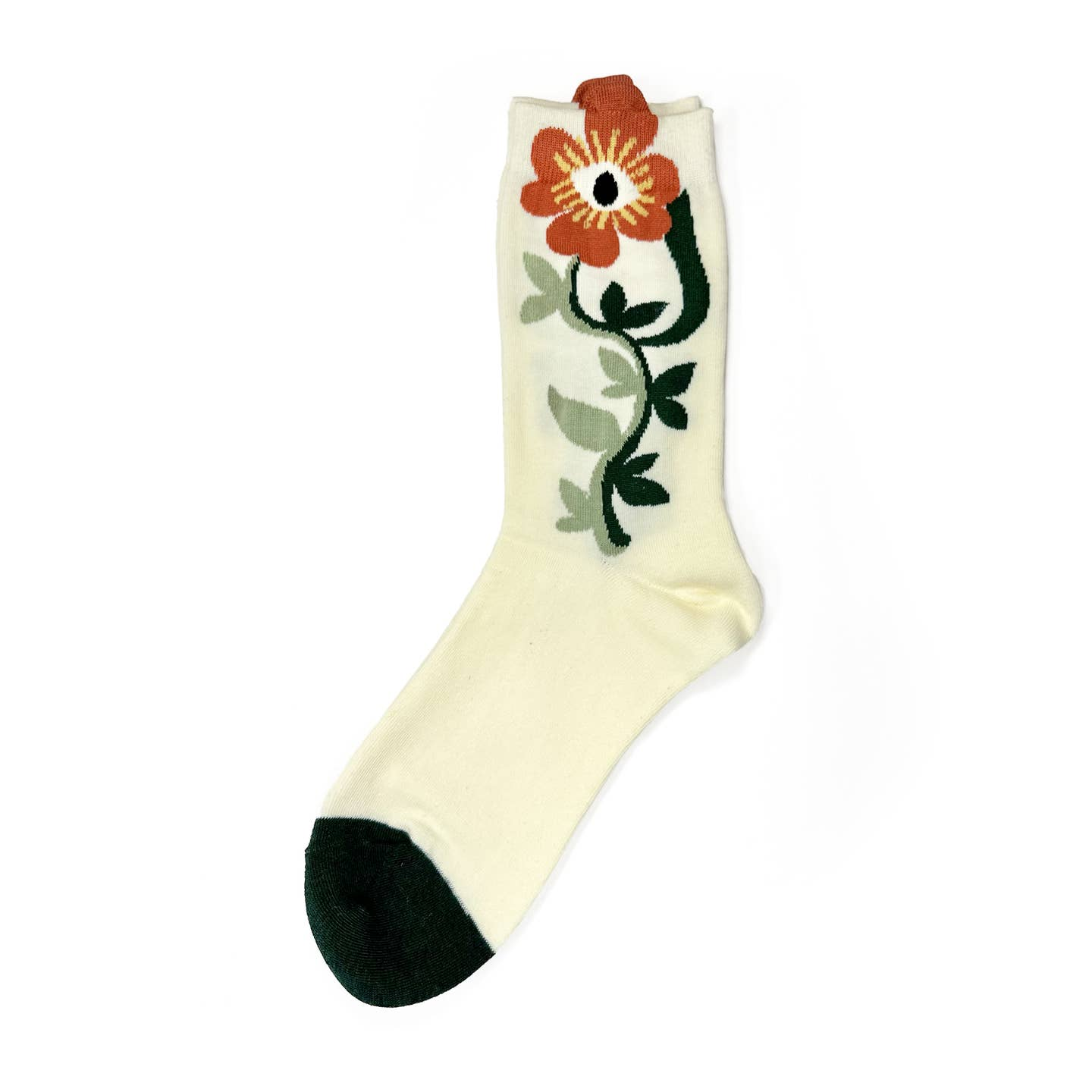 Leafy Whimsical Light Yellow - Women's Socks