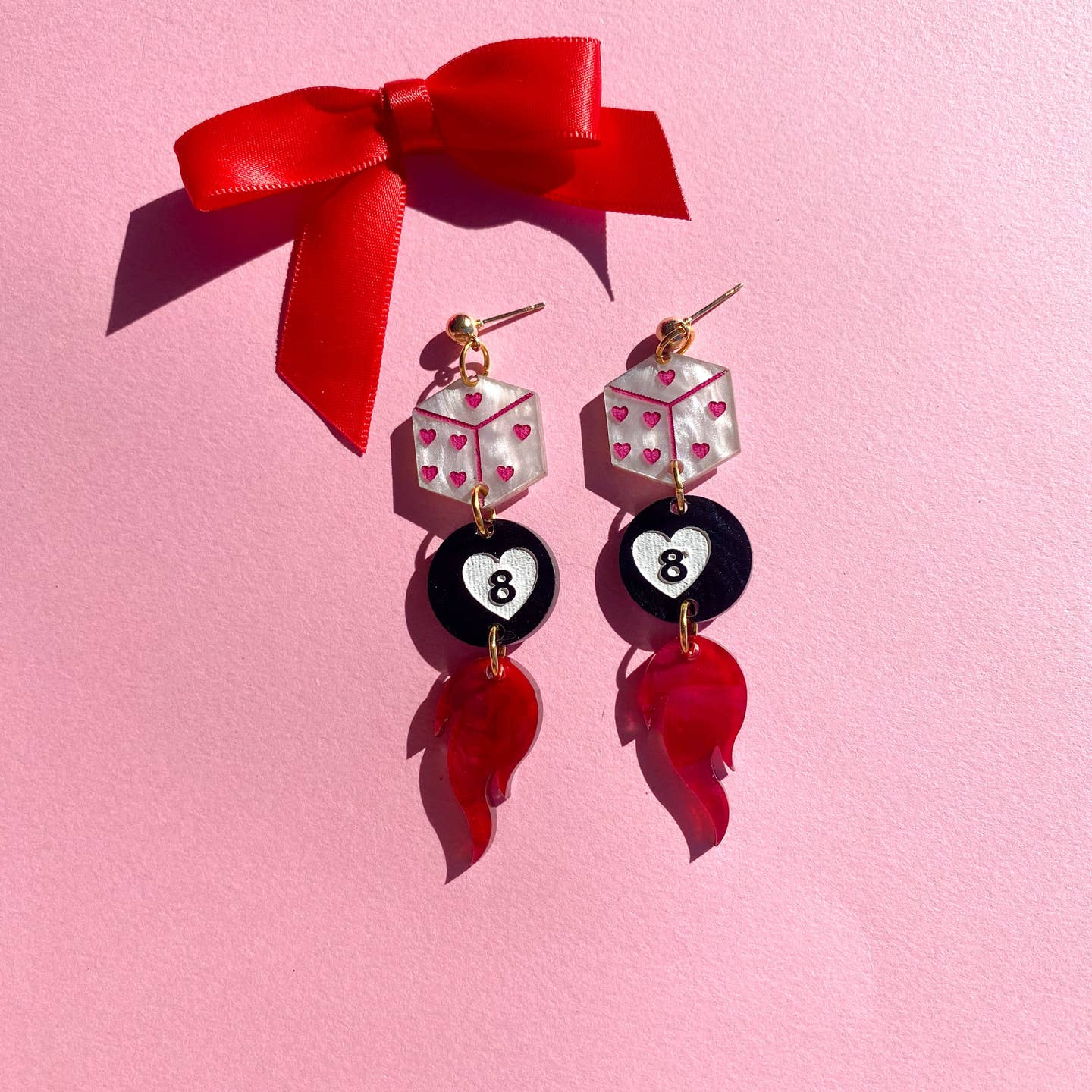 Love is a Gamble Dangle Earrings