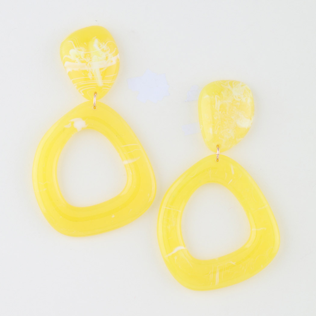 Retro Marble Loop Dangle Earrings