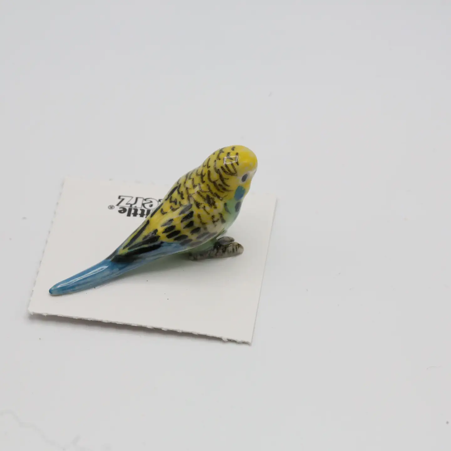 "Mojito" Green Parakeet Porcelain Miniature