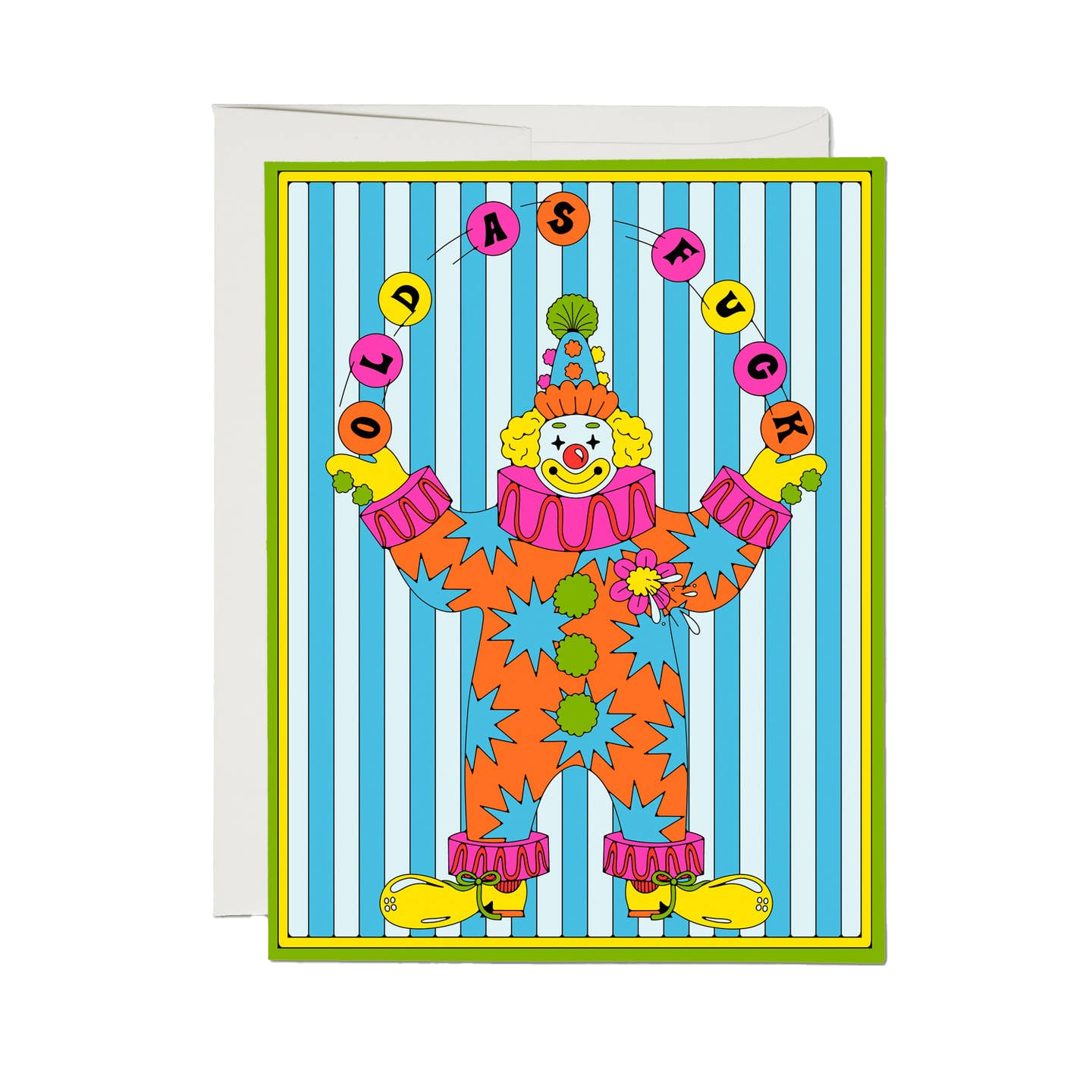 Old Clown Birthday Card
