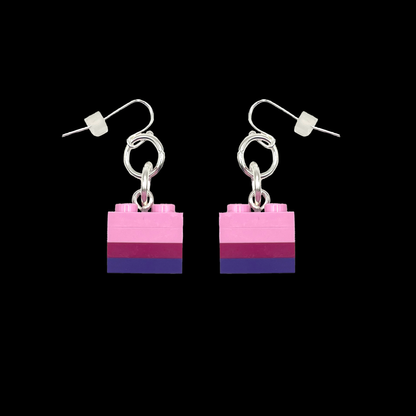 Pink & Purple Ombre Cube Miss Brixx Dangle Earrings