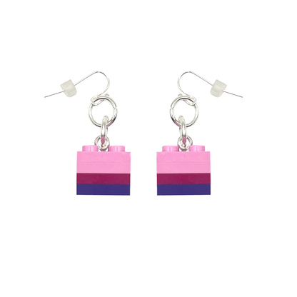 Pink & Purple Ombre Cube Miss Brixx Dangle Earrings