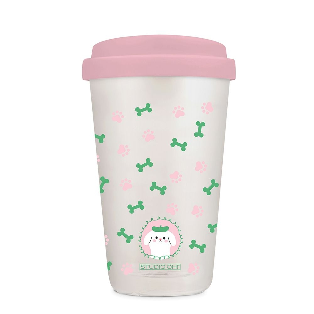 Ooh La La Pooch Glass Tumbler with Silicone Lid